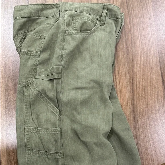 KUT from The Kloth Womens Sienna Super Wide Leg in Olive Carpenter Pants Size 0 - Picture 5 of 11